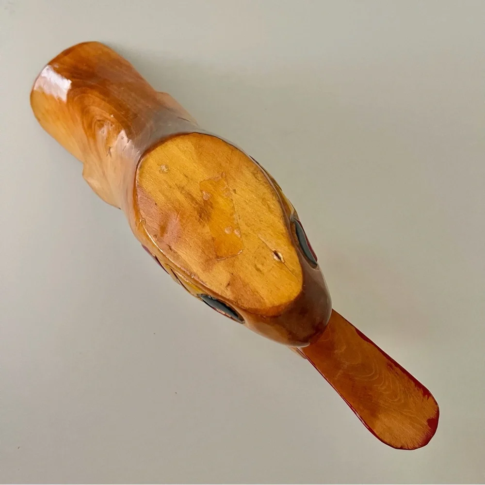 Vintage Folk Art Hand Carved Wooden Korean Wedding Duck - Picture 7 of 9